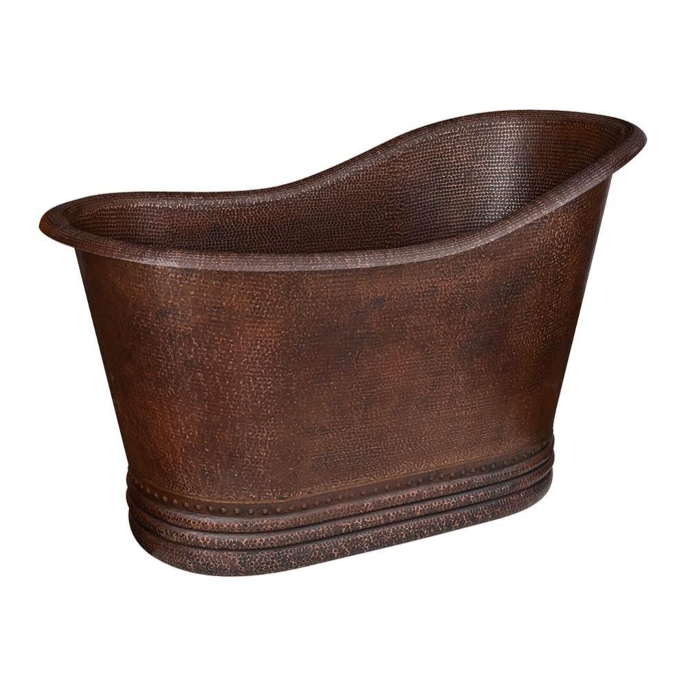 52'' Hammered Copper Single Slipper Bathtub