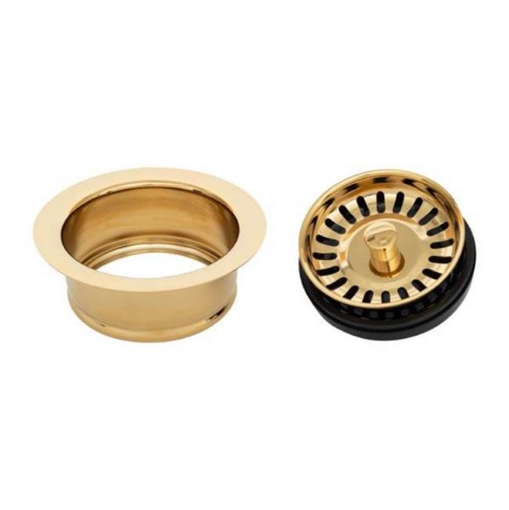 3.5'' Deluxe Garbage Disposal Drain W Basket Polished Brass