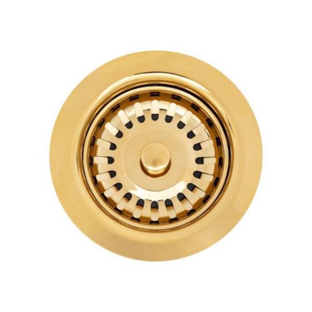 3.5'' Kitchen Prep Bar Basket Strainer Drain Polished Brass