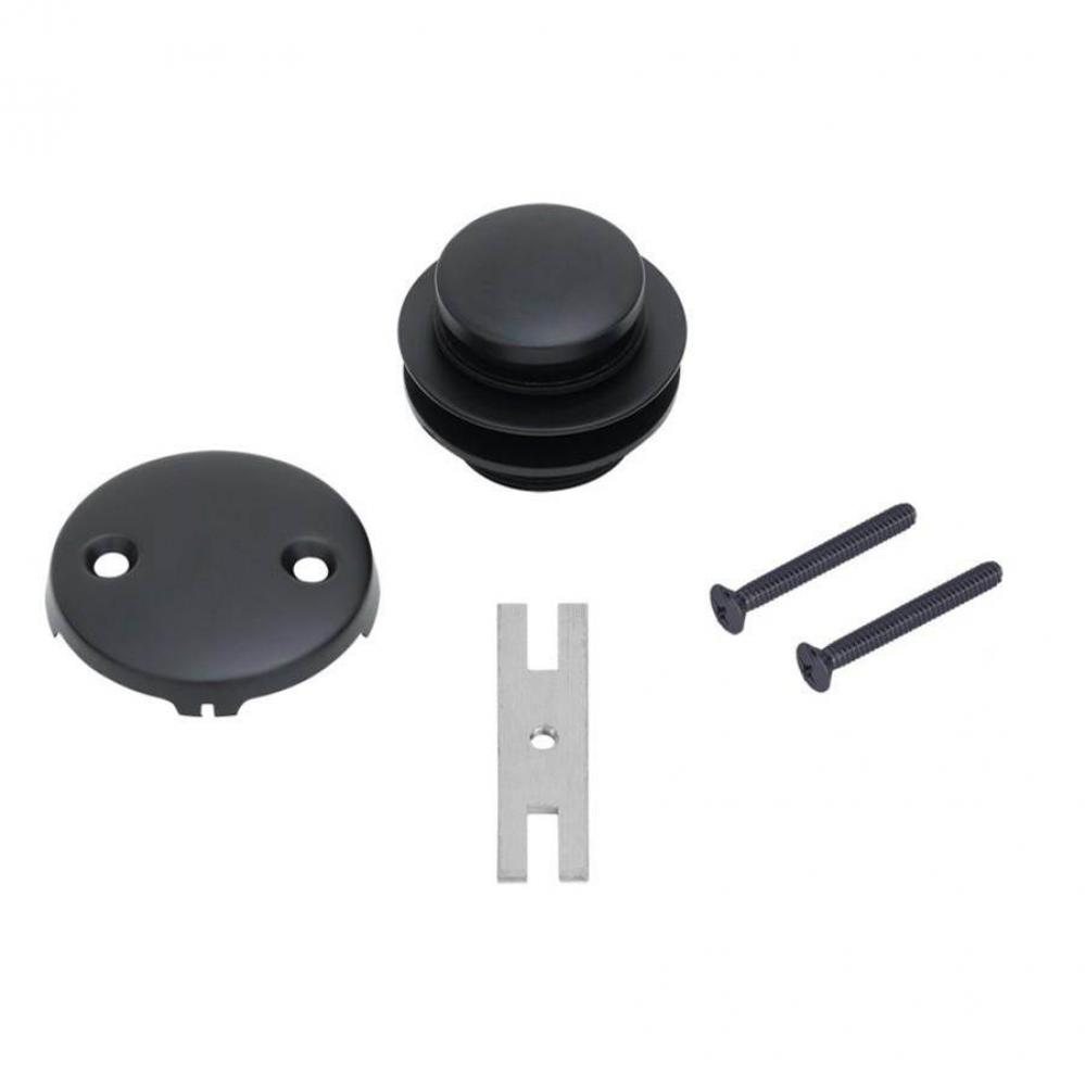 Tub Drain Trim and TwoinHole Overflow Cover for Bathtubs in Matte Black