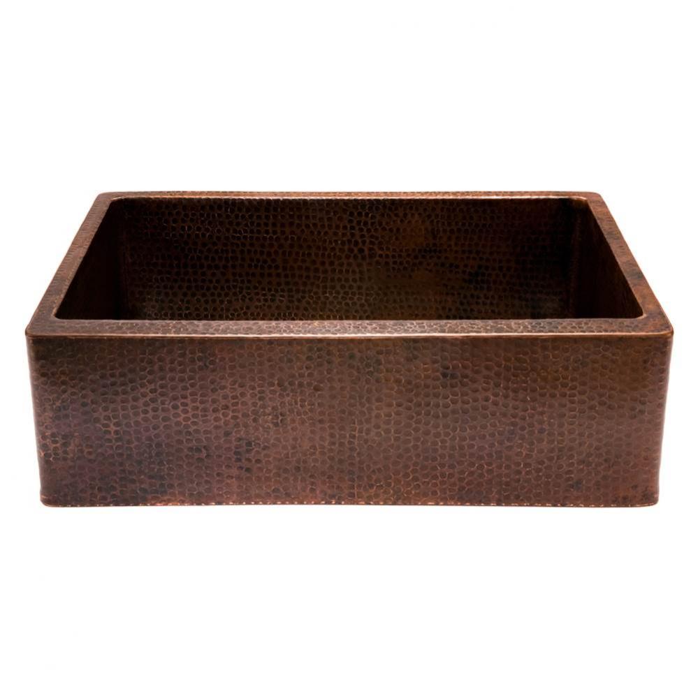 30'' Hammered Copper Kitchen Apron Single Basin Sink