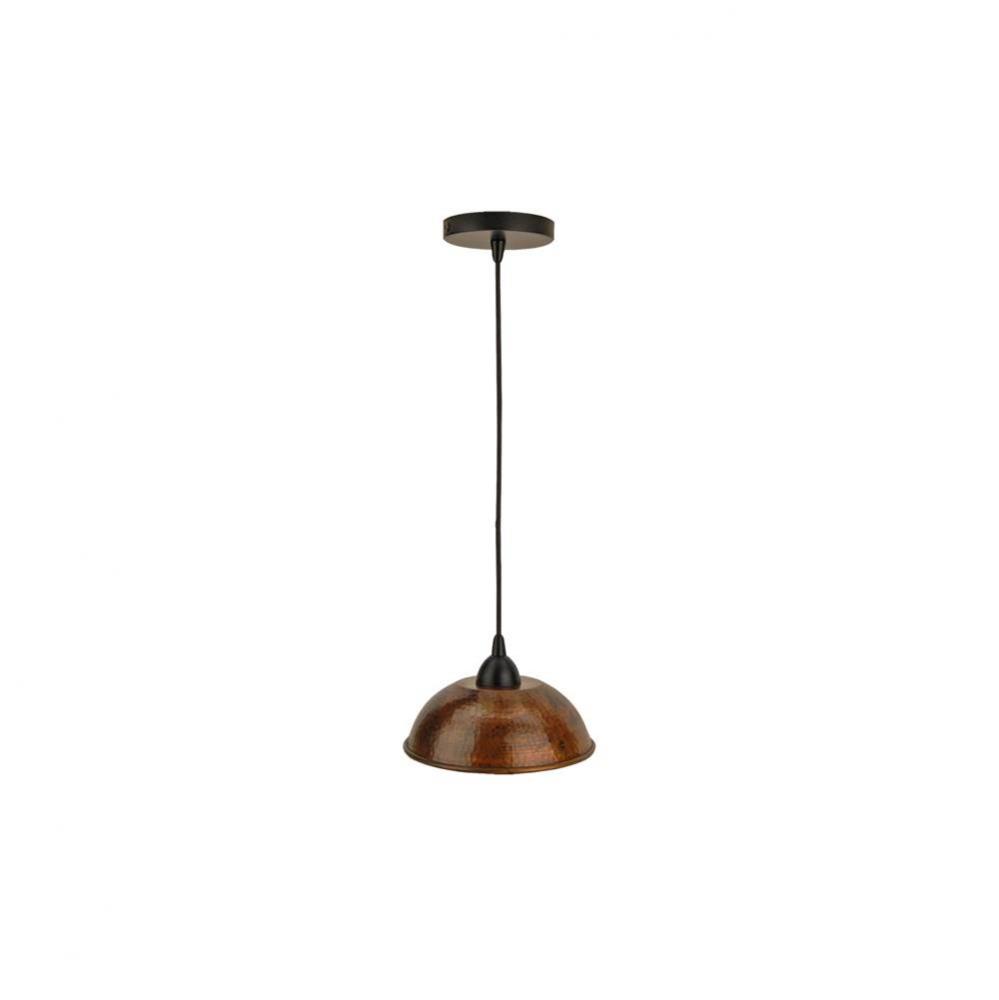 Hand Hammered Copper 8.5'' Dome Pendant Light