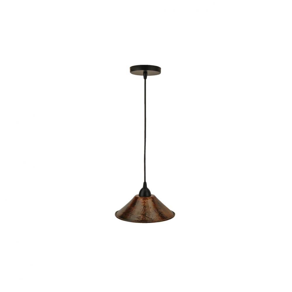 Hand Hammered Copper 9'' Cone Pendant Light