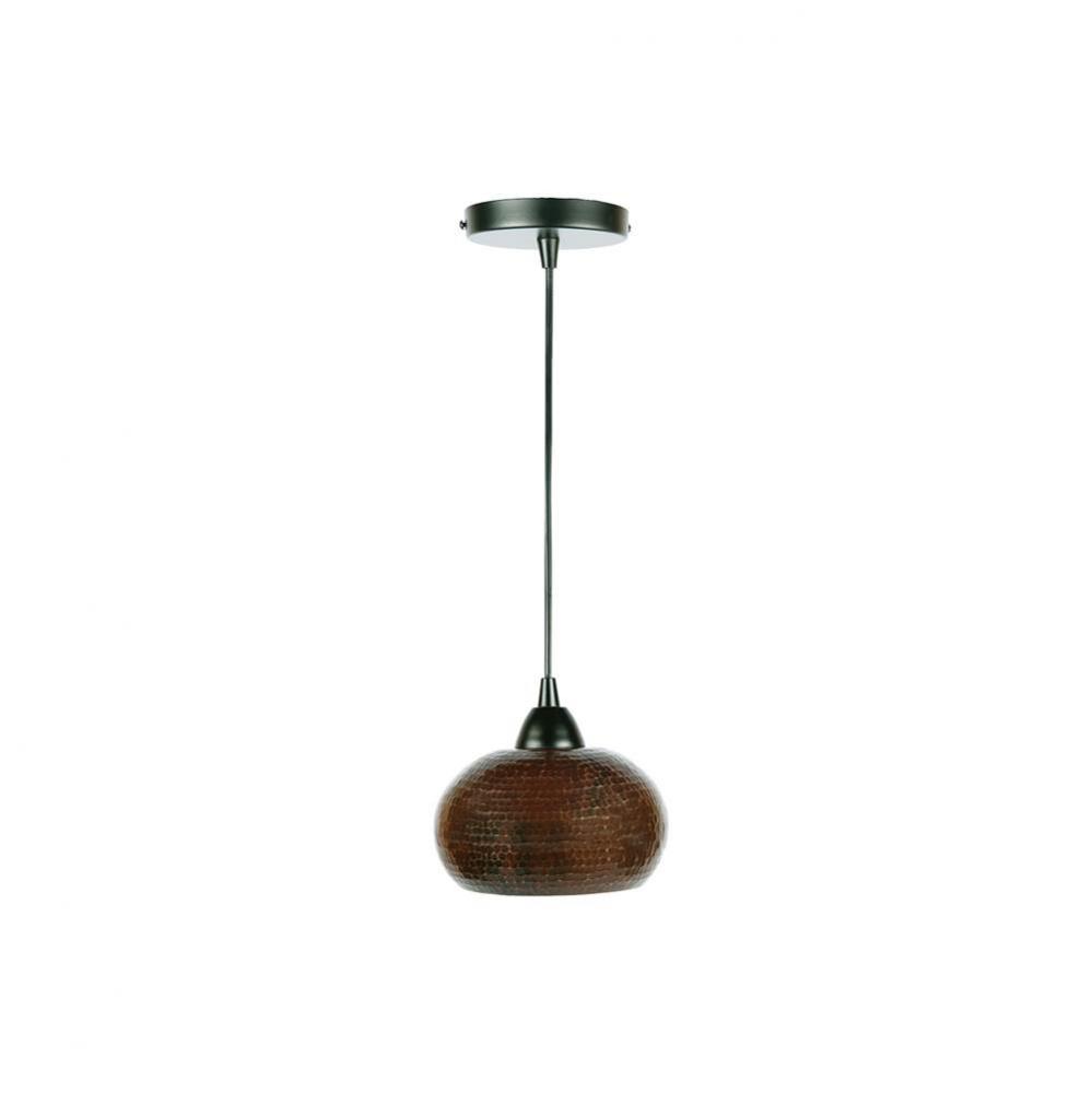 Hand Hammered Copper 7'' Globe Pendant Light