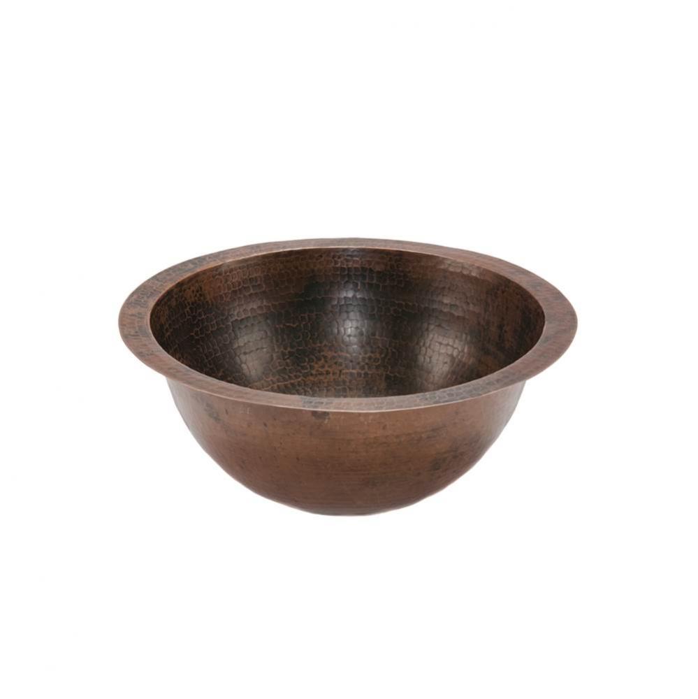 14'' Round Under Counter Hammered Copper Sink