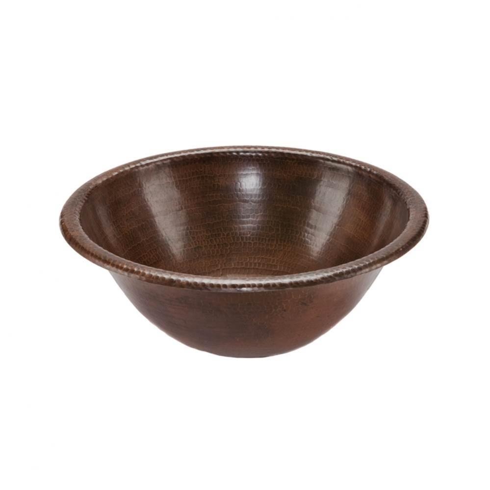 Round Self Rimming Hammered Copper Sink