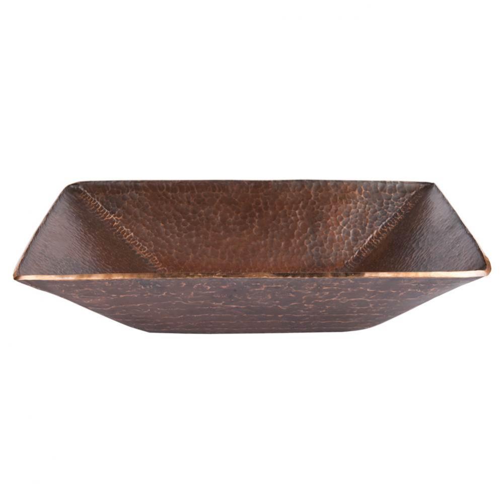 Modern Rectangle Hand Forged Old World Copper Vessel Sink