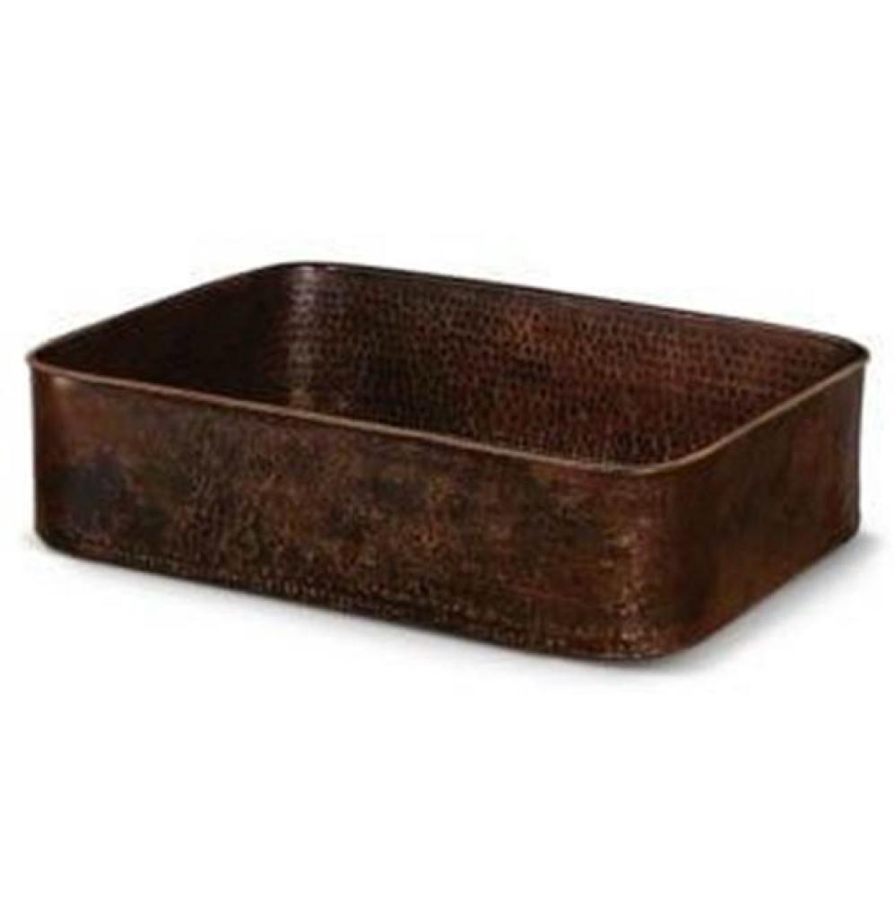 19'' Rectangle Tub Hand Forged Old World Copper Vessel Sink