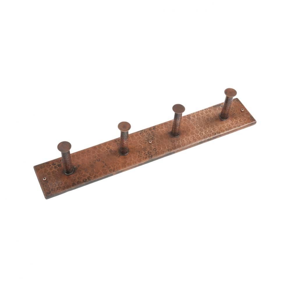 Hand Hammered Copper Quadruple Robe/Towel Hook