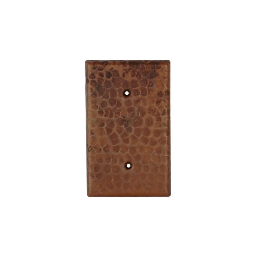 Blank Hand Hammered Copper Switch Plate Cover - Two Hole