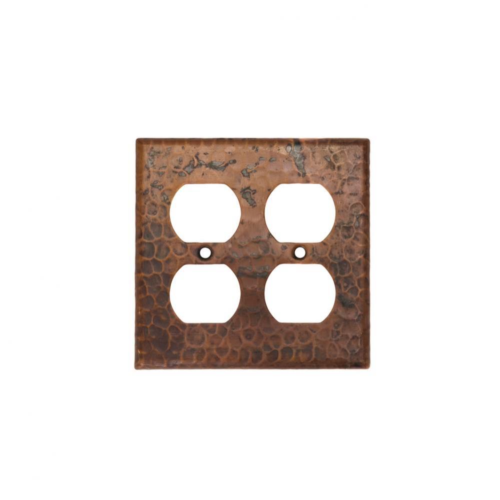 Copper Switchplate Double Duplex, 4 Hole Outlet Cover