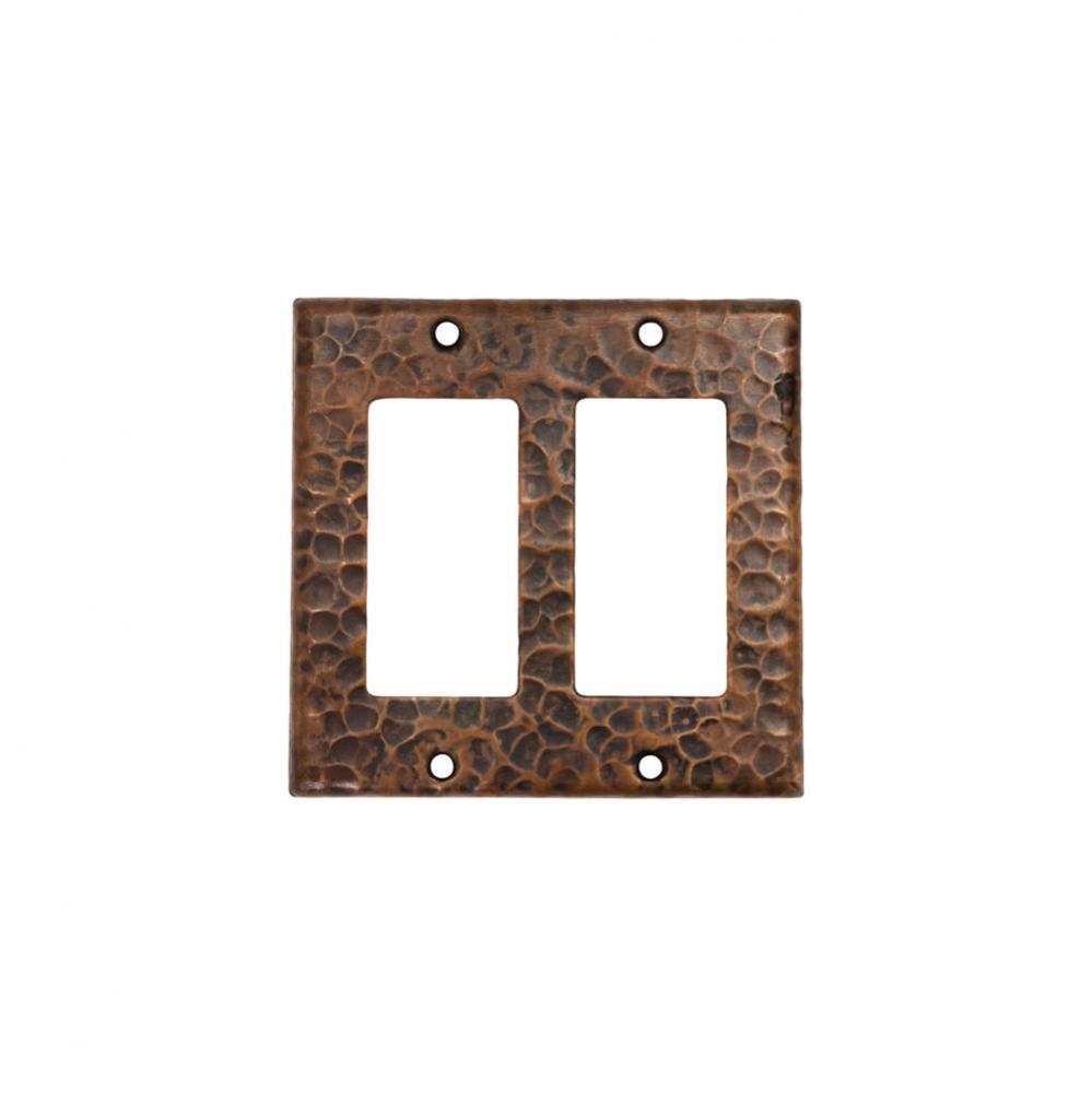 Copper Double Ground Fault/Rocker GFI Switchplate Cover