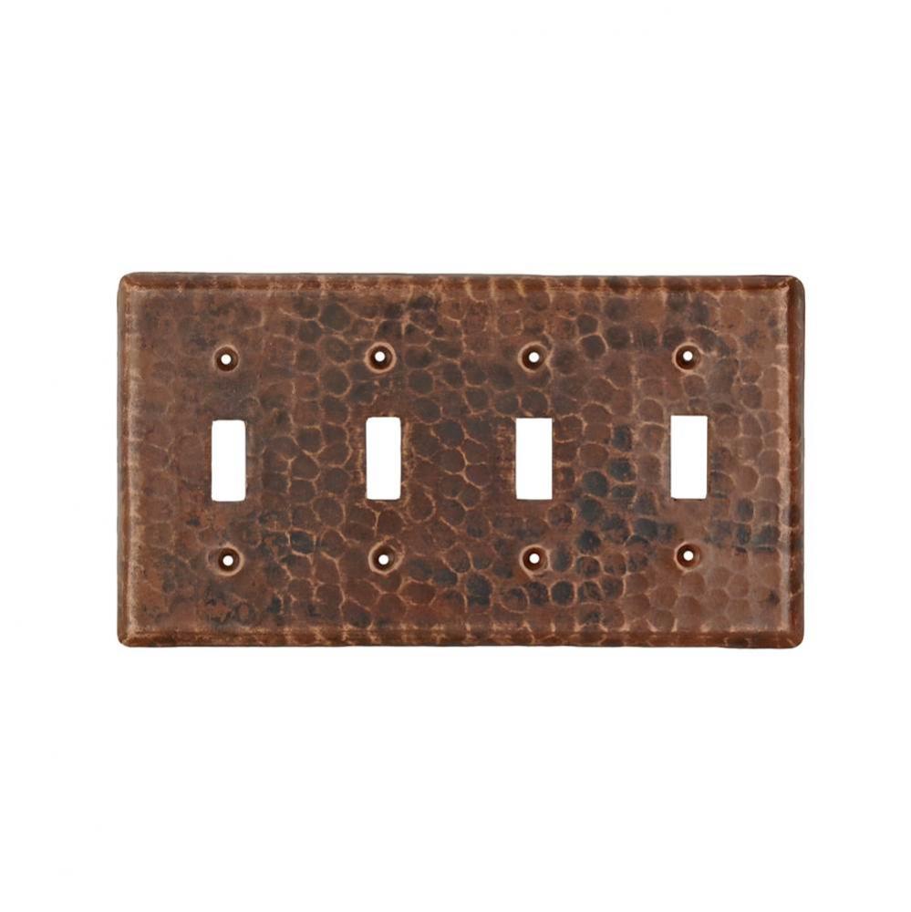 Copper Switchplate Quadruple Toggle Switch Cover