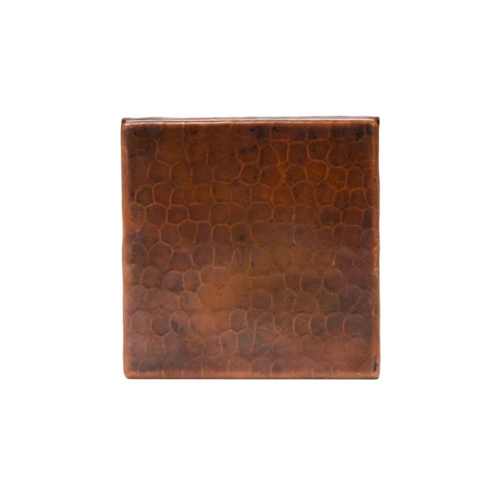 4'' x 4'' Hammered Copper Tile - Quantity 8