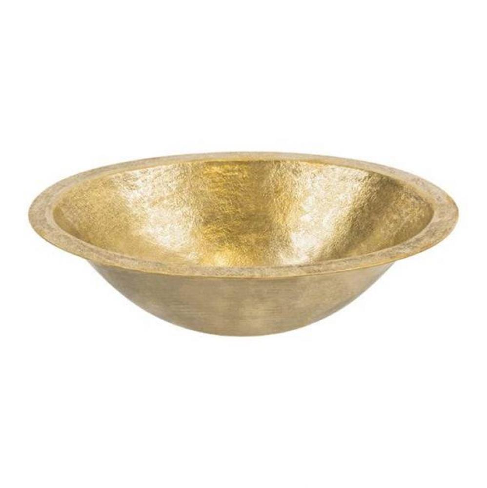 19'' Oval Under Counter Terra Firma Brass Bathroom Sink in Polished Brass