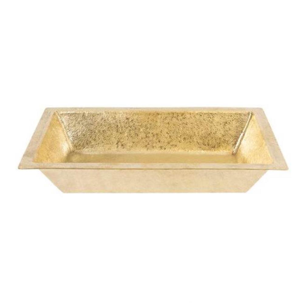 22'' Rectangle Under Counter Terra Firma Brass Bathroom Sink in Polished Brass