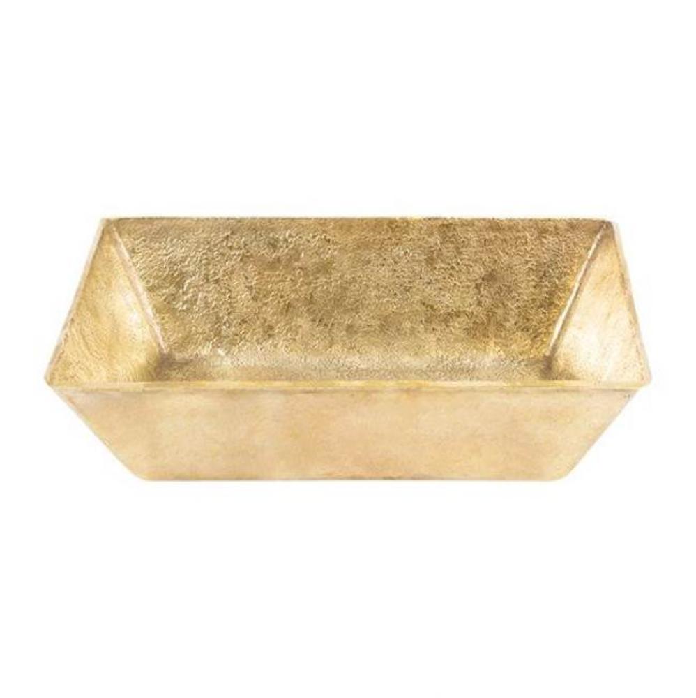 15'' Rectangle Vessel Terra Firma Brass Sink in Polished Brass