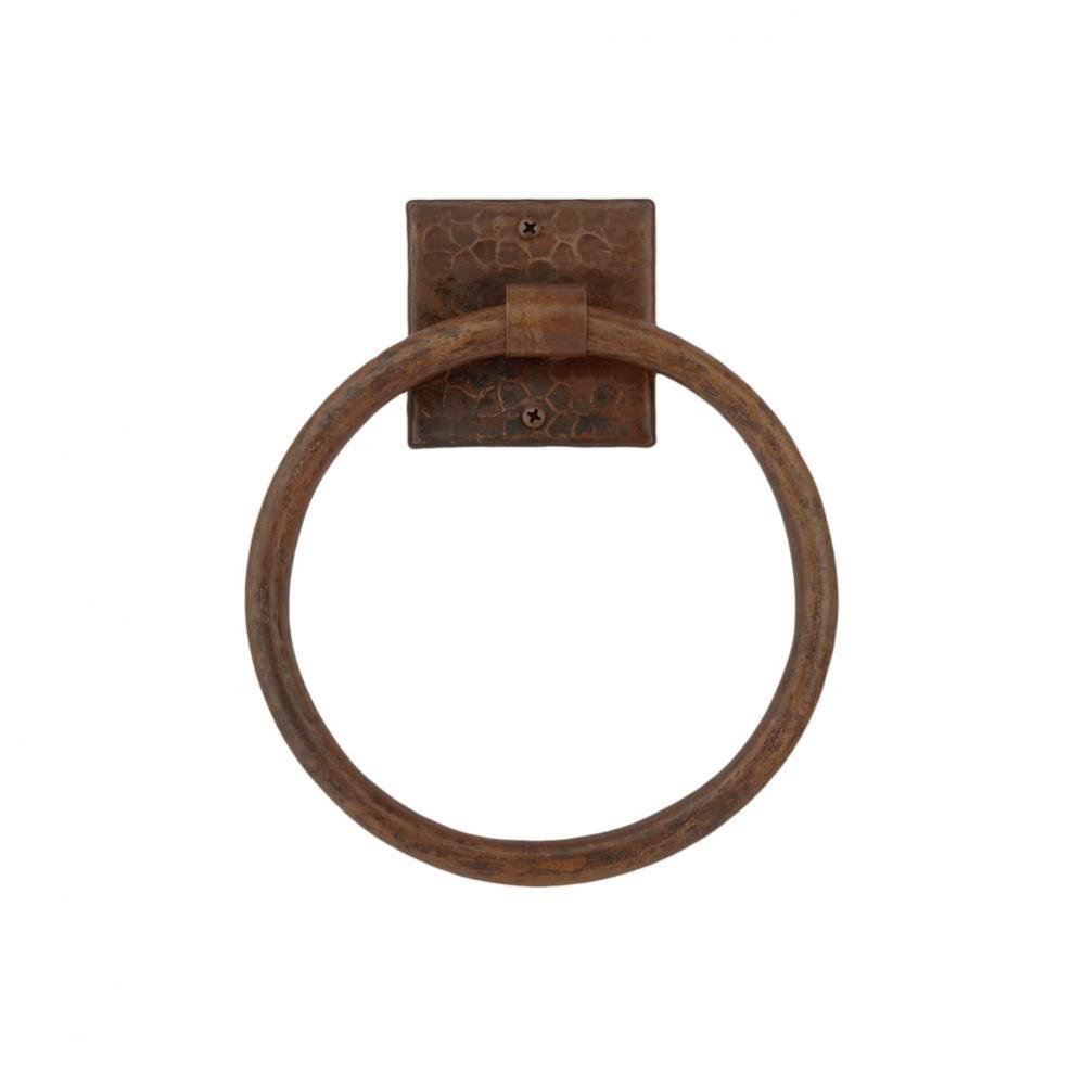 10'' Hand Hammered Copper Full Size Bath Towel Ring