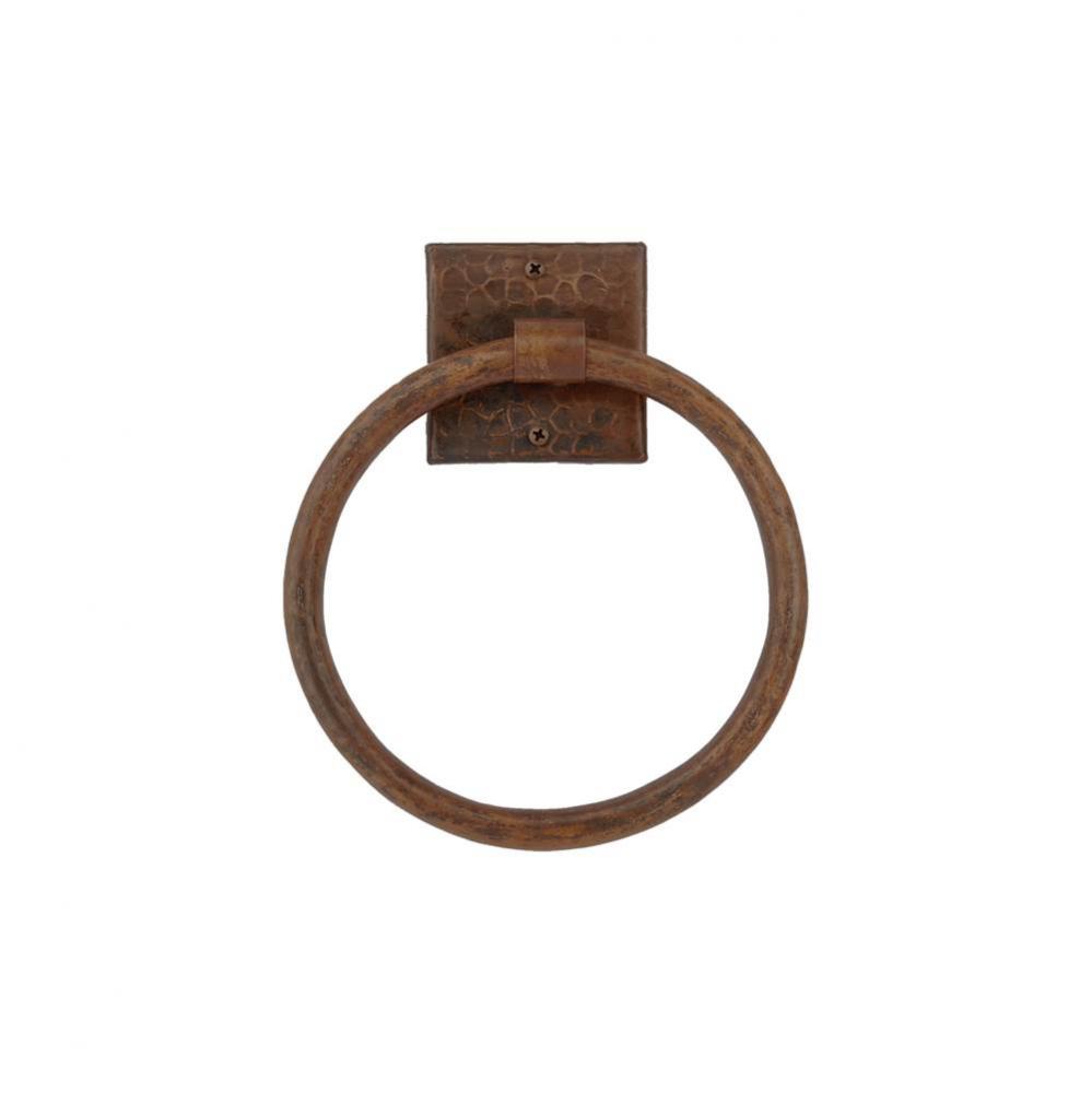 7'' Hand Hammered Copper Towel Ring