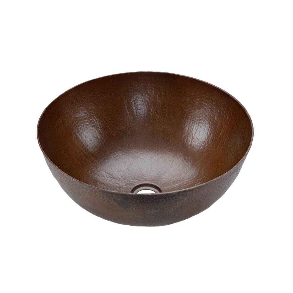 13'' Small Round Vessel Hammered Copper Sink