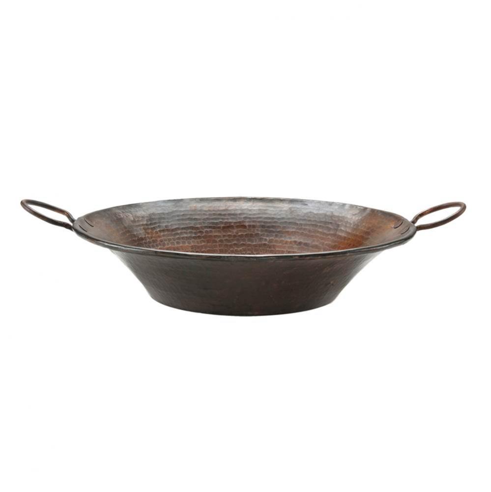 16'' Round Miners Pan Vessel Hammered Copper Sink