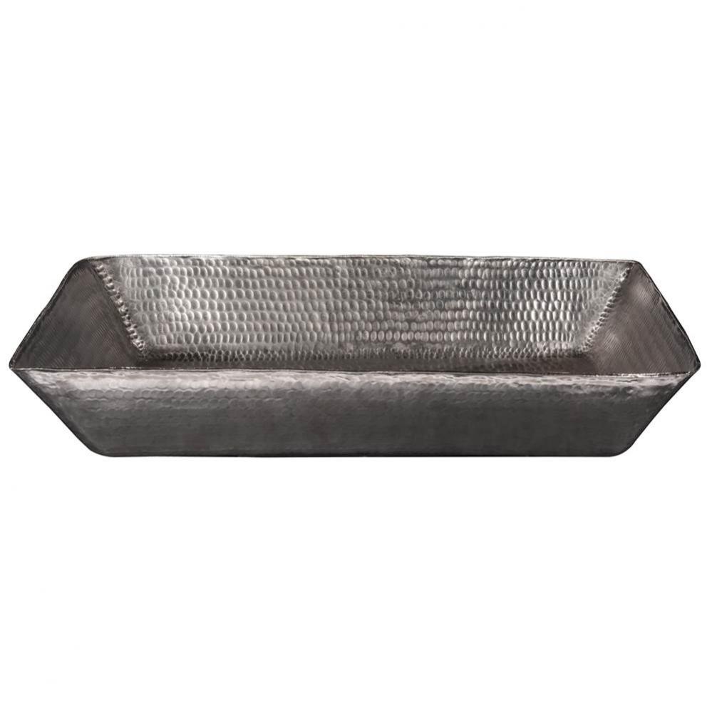 20'' Rectangle Vessel Hammered Copper Sink in Nickel