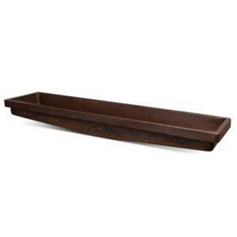 60'' Rectangle Skirted Vessel Hammered Copper Sink