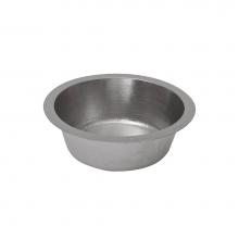 Premier Copper Products BR14EN2 - 14'' Round Hammered Copper Bar Sink in Nickel w/ 2'' Drain Size