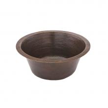 Premier Copper Products BR16DB2 - 16'' Round Hammered Copper Bar Sink w/ 2'' Drain Size