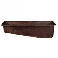 Premier Copper Products BRECSL28DB3 - 28'' Rectangle Hammered Copper Slanted Bar/Prep Sink with 3.5'' Drain Opening