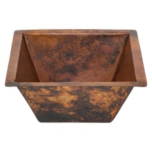 Premier Copper Products BS15CSDB2 - 15'' Square Smooth Fired Copper Bar/Prep Sink w/ 2'' Drain Opening