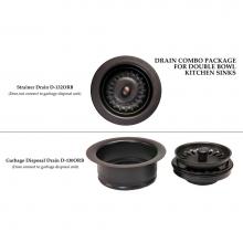 Premier Copper Products DC-1ORB - Drain Combination Package for Double Bowl Kitchen Sinks - Oil Rubbed Bronze