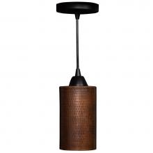 Premier Copper Products L700DB - Hand Hammered Copper 4'' Round Cylinder Pendant Light