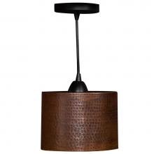Premier Copper Products L800DB - Hand Hammered Copper 8'' Oval Cylinder Pendant Light