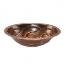 Premier Copper Products LO19FBDDB - Oval Braid Under Counter Hammered Copper Sink