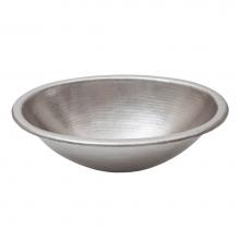 Premier Copper Products LO19REN - 19'' Oval Self Rimming Hammered Copper Bathroom Sink in Nickel