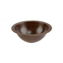 Premier Copper Products LR12FDB - 12'' Small Round Under Counter Hammered Copper Sink