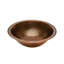 Premier Copper Products LR17FDB - Round Under Counter Hammered Copper Sink