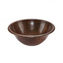 Premier Copper Products LR17RDB - Round Self Rimming Hammered Copper Sink