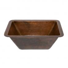 Premier Copper Products LRECDB - Rectangle Hammered Copper Bathroom Sink