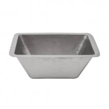 Premier Copper Products LRECEN - Rectangle Hammered Copper Bathroom Sink in Nickel