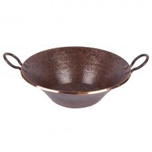 Premier Copper Products PVMPDB - Round Hand Forged Old World Miners Pan Copper Vessel Sink