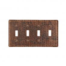 Premier Copper Products ST4 - Copper Switchplate Quadruple Toggle Switch Cover