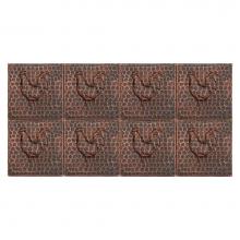 Premier Copper Products T4DBR_PKG8 - 4'' x 4'' Hammered Copper Rooster Tile - Quantity 8
