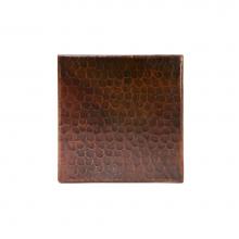 Premier Copper Products T6DBH_PKG4 - 6'' x 6'' Hammered Copper Tile - Quantity 4