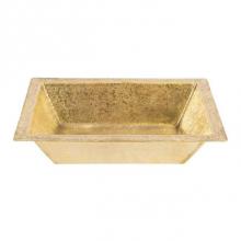 Premier Copper Products TFLREC17PB - 17'' Rectangle Under Counter Terra Firma Brass Bathroom Sink in Polished Brass