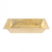 Premier Copper Products TFLREC22PB - 22'' Rectangle Under Counter Terra Firma Brass Bathroom Sink in Polished Brass