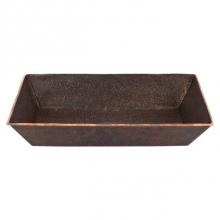 Premier Copper Products TFVREC20DB - 20'' Rectangle Vessel Terra Firma Copper Sink