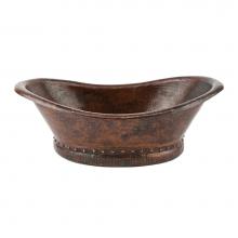 Premier Copper Products VBT20DB - Bath Tub Vessel Hammered Copper Sink