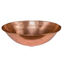 Premier Copper Products VO17WPC - 17'' Oval Wired Rim Vessel Hammered Copper Sink in Polished Copper